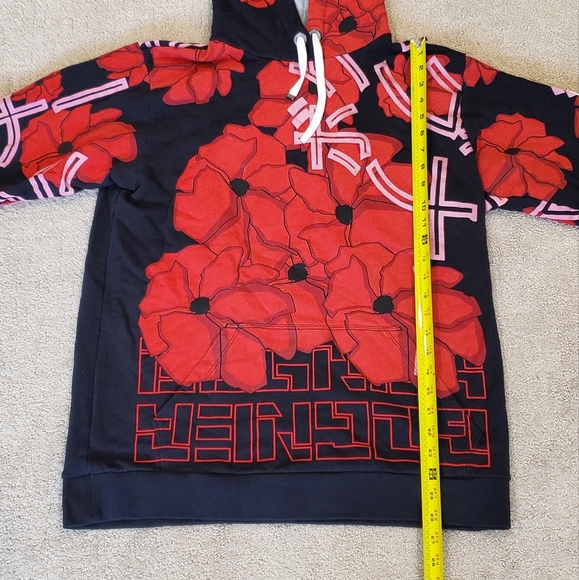 Women's Red Black Bogner Hooded Drawstring Oversized Ski Sweatshirt Small Flaw - Picture 3 of 11